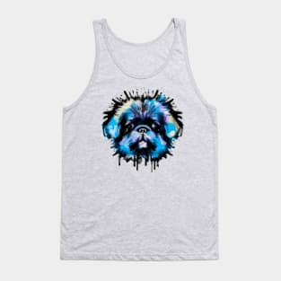 Pekingese Puppy Dog Watercolor Tank Top